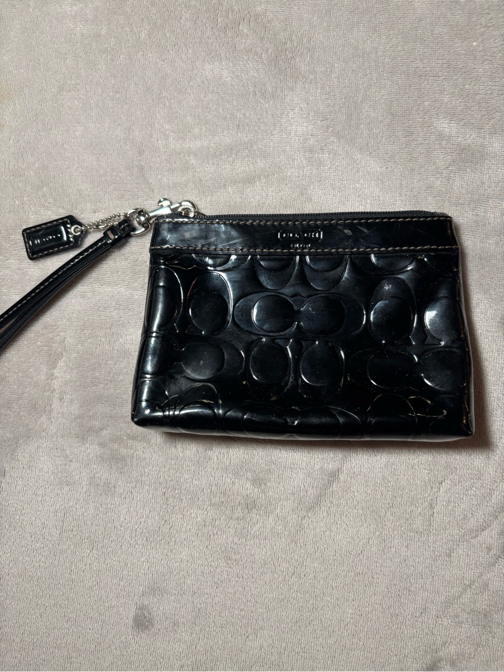 Coach patent leather wristlet